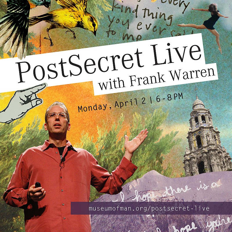 PostSecret Live with Frank Warren Monday, April 2, 2018, 6 p.m. to 8 p.m. San Diego Reader