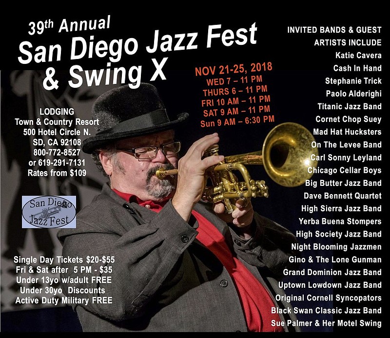 San Diego Jazz Festival Friday, November 23, 2018, 10 a.m. San