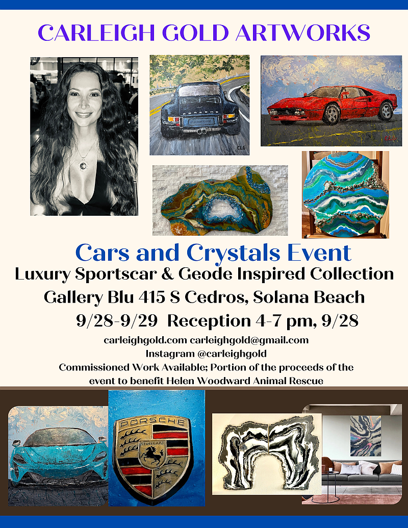 Cars & Crystals Art Show Sunday, September 29, 2024, 1 p.m. to 5 p.m