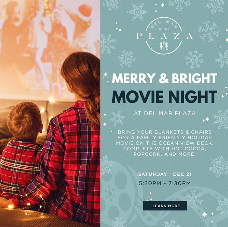 Merry and Bright Movie Night Saturday, December 21, 2024, 530 p.m