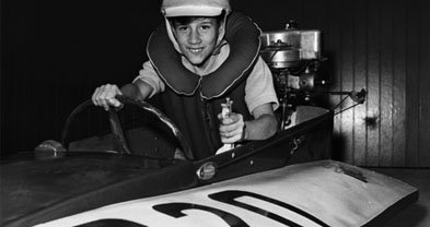 Nine-year-old Brett May, 1963. His father, speedboat racer George May, encouraged Brett to get into racing the single-seat ten-horsepower boats that could reach 50 miles per hour. George May told our local daily: "There is no other sport I know of where a father and son can work and play together."

You can purchase this photo at the San Diego Historical Society Reaserch Library or online at www.sandiegohistory.org. For more information call 619-232-6203 ext. 127. 