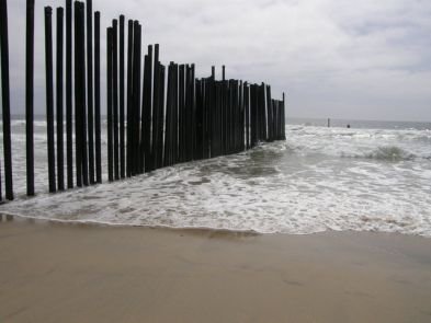 Mexico - Imperial Beach, USA border at the Pacific Ocean.