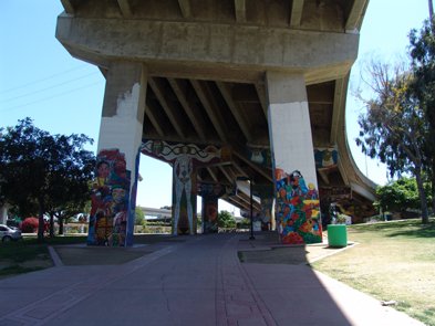 Barrio Logan selected land beneath the bridge for Chicano Park.
