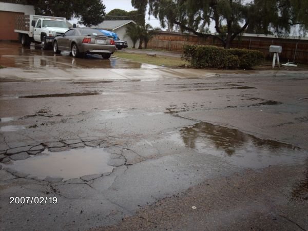 The condition of many of our streets in the southwestern
part of the city. 
