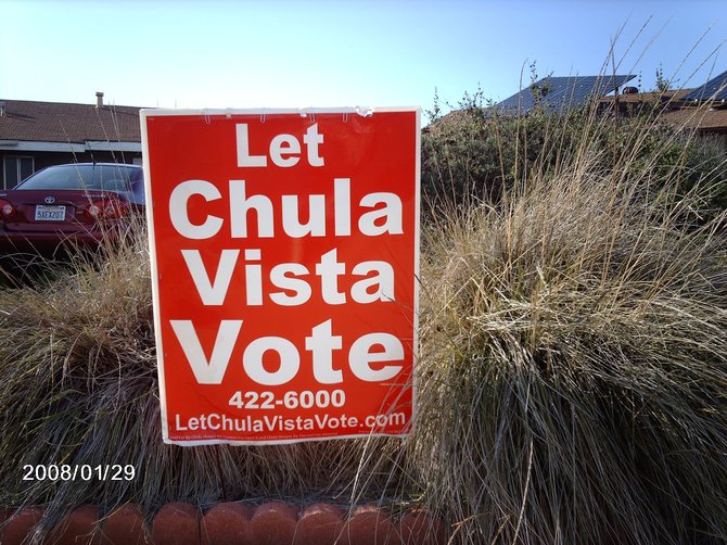 If we are going to protect our neighborhoods and get the city council to pay attention to the residents, we must organize, become informed and demand the right to vote. No more no bid contracts and secret meetings of council subcommittees. More at www.chulavistaissues.org