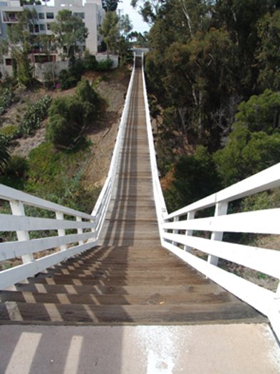 Quince Street Bridge -- one of the existing wooden trestle pedestrian bridges in San Diego County.