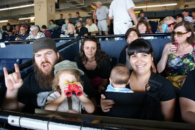 Local celebrity Rob Crowe with his family at the Del Mar Race Track.