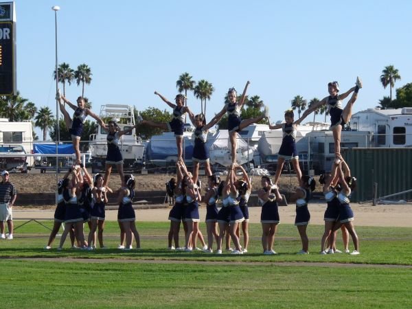 Bonita Vista cheerleaders celebrate a score