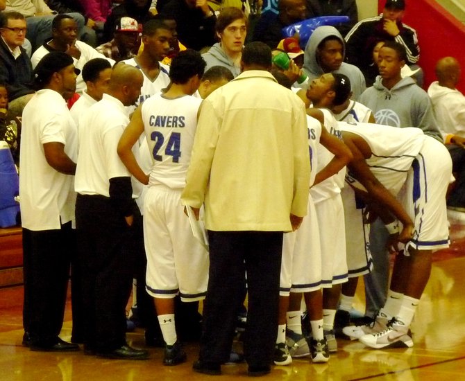 San Diego in the huddle during a timeout