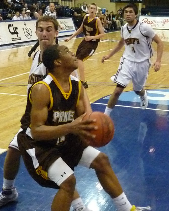 Francis Parker guard Dalante Hoover goes up for a layup

