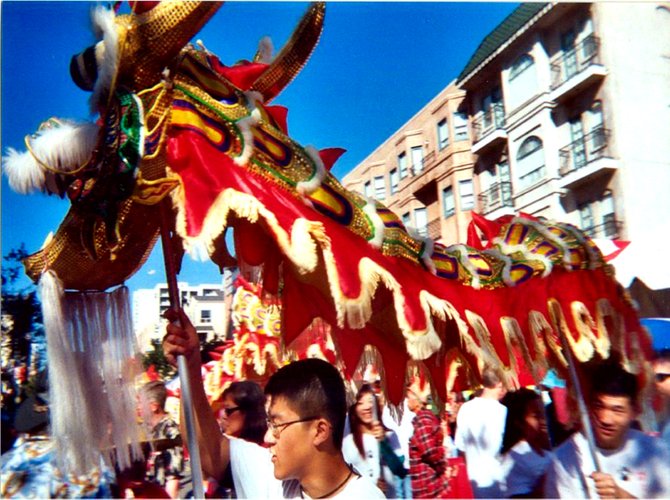 The Chinese New Year celebration downtown near the Chinese Museum.