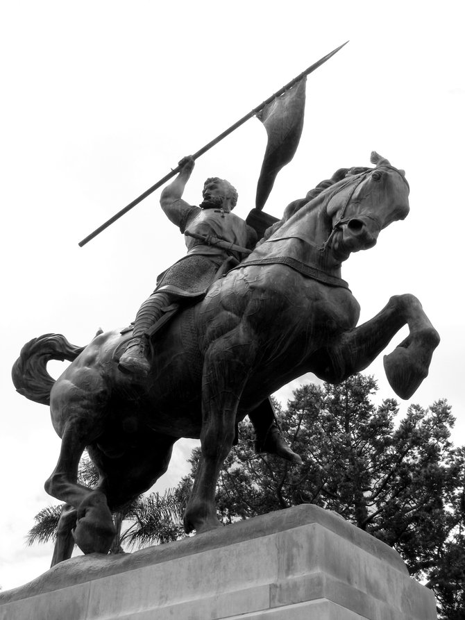 The El Cid Statue in  balboa Park, one of the centerpieces of the park.
