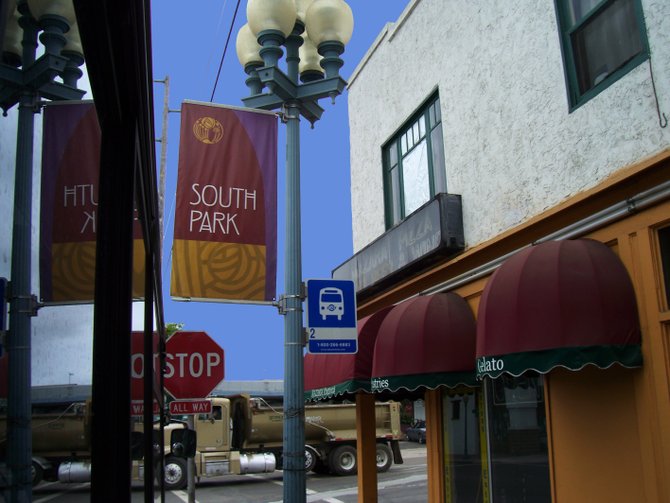 Southpark as seen from the 2 MTS bus on 30th Street.