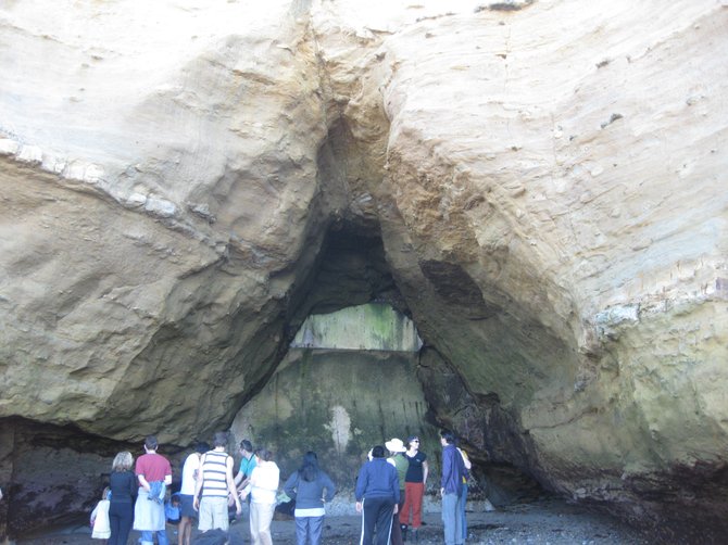 One of the low tide days when the caves are accessible by foot.  
