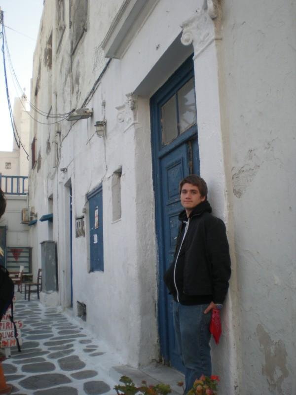 Mykonos, Greece:
This is my boyfriend, Rynne Griggs. We were on a senior class trip this last April (we are about to graduate from Steele Canyon High School) to Greece. This was taken in Mykonos, Greece, my favorite place we visited. Just like in the picture, the entire town was white with blue doors and surrounded by the clearest aqua green water i've
ever ever seen. It was a beautiful vacation.
