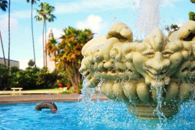 Splashin around a fountain
