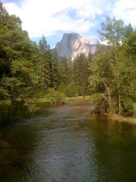 Half Dome as seen from the Sentinal Bridge in Yosemite. I climbed to the top Thursday June 18, 2009. Took 13 hours, 22-miles. Great experience!

