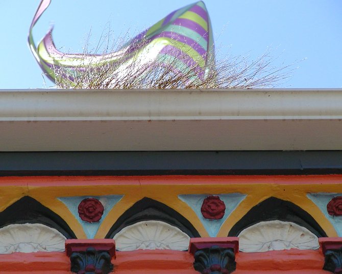Architectural detail of the historic Cocoanut Grove, near the Santa Cruz Beach Boardwalk 
 
