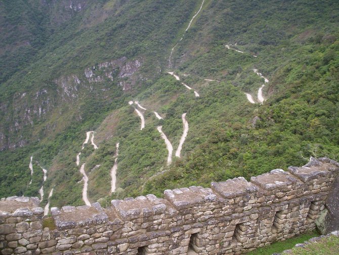 I hope you like winding roads because this is the one you have to take to get to Machu Picchu from the town of Aguas Calientes. 
