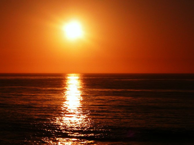 A beautiful sunset is always visible from la jolla cove.