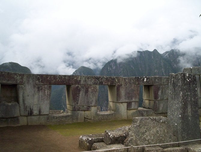 The room of the 3 windows at Machu Picchu
