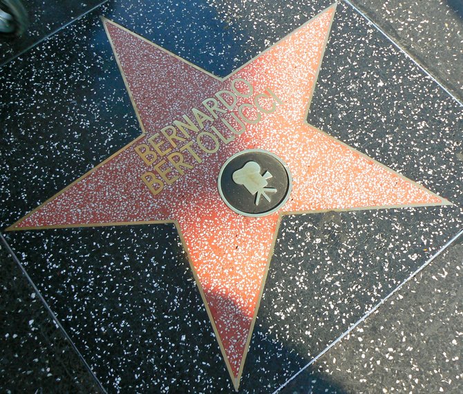 Italian Director Bernardo Bertolucci's Star, Hollywood Walk of Fame, Hollywood Blvd., CA 
