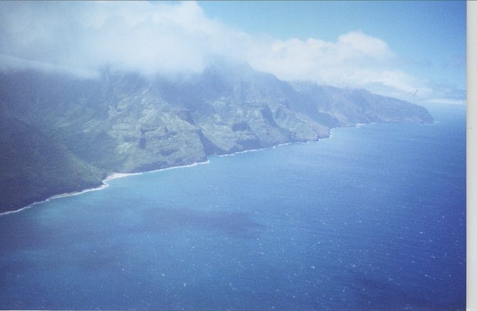 The Na Pali coast viewed from a helicopter (Kauai, Hawaii)
