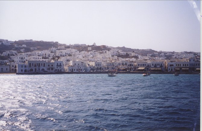 Returning to Mykonos after a day trip to Delos. 