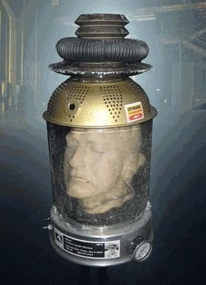 Mock photo of Ted Williams's preserved head