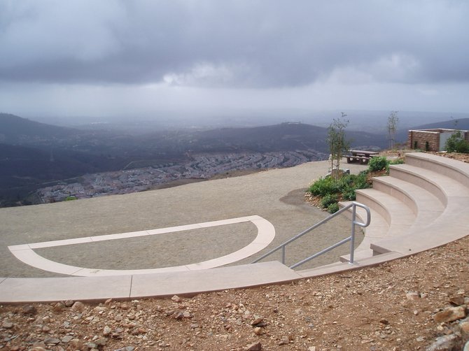 The ampitheater at Double Peak Park in San Marcos seems to
disappear off the side of the mountain. This will be a beautiful place
for folks to gather on Easter morning, or any morning for that matter.
The perfect spot for nature's karaoke.