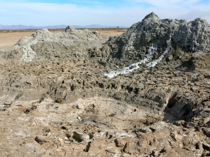 Anthills or Mini-Volcanoes? No, these are the gurgling, spouting Mud Pots of Calipatria, CA
