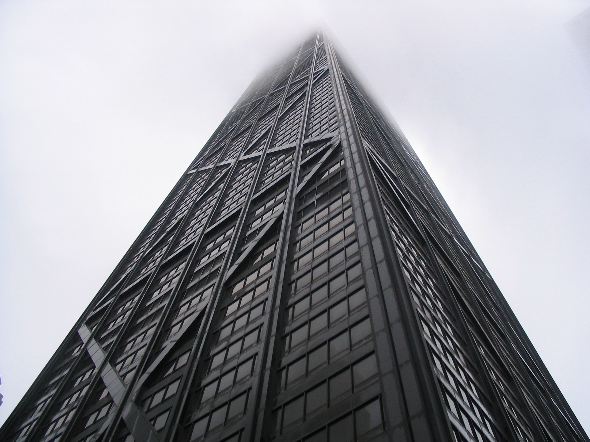 Illinois Chicago S John Hancock Building Reaching Into The