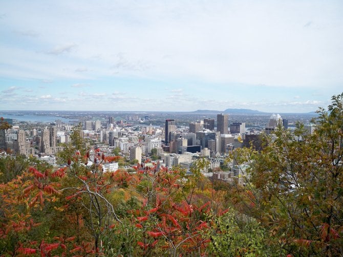 Downtown Montreal as seen from Mont Royal Park
