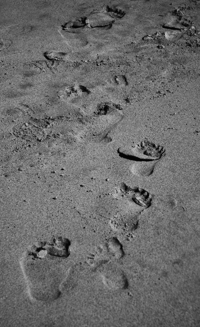Footprints in the Sand, Hapuna Beach, Hawaii