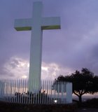 The Mt. Helix cross at dusk.