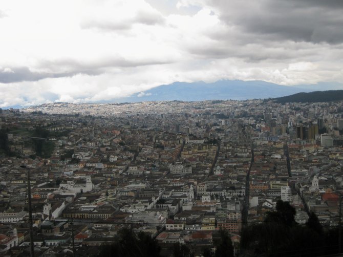 The view of Quito from El Panecillo, Ecuador