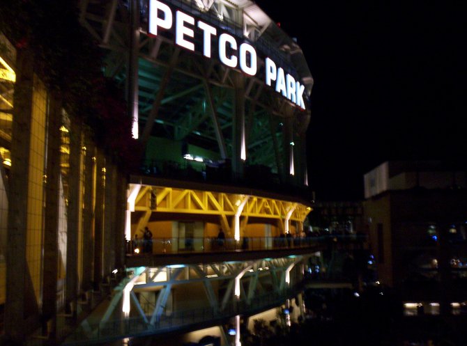 Petco Park at night