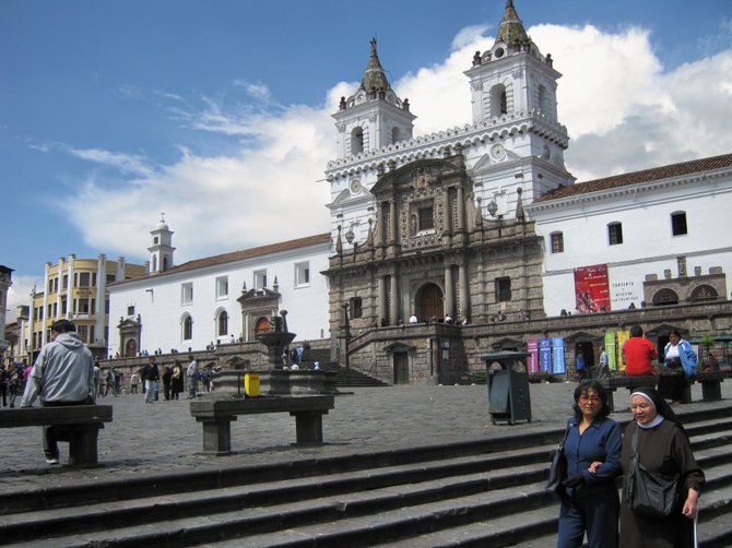 Construction began on the Church de San Francisco in Quito, Ecuador just a month after the Spanish arrived in 1535. It took over a hundred years to build. The church was built over the site of an Inca temple. 