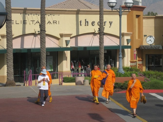 Buddhist monks getting their shop on at the Palm Springs outlet
