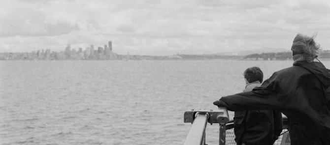  I recently found my old negatives for a trip I took to Seattle a few years ago. We were on a ferry coming back to downtown Seattle.