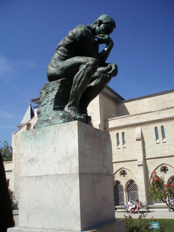 The Thinker by Rodin, Paris, France.The iconic moment of reflection-and no electronic gadgets anywhere!