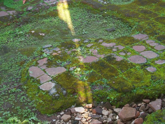 An excavation site at Mission Basilica San Diego de Alcala looks more like an abstract painting than an eighteenth century ruin. 