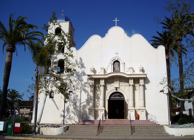 This is the Catholic Church of the Immaculate Conception in Old Town. Construction started in 1868, but it took until 1917 until it was completed. The church was officially dedicated on July 16, 1919. For a detailed history of this church check out http://ic-sandiego.org/history/html.