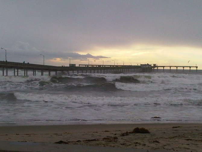 OB Pier getting hammered by waves