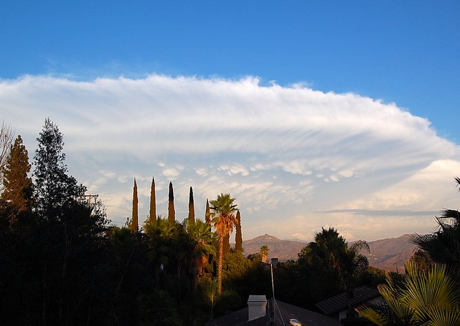 Late afternoon cloud formations east of Escondido.