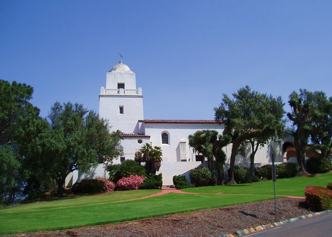 This is the Junipero Serra Museum in Presidio Park. The museum, designed by architect William Templeton Johnson, was built in 1929 to house and display the collection of the San Diego Historical Society, which was founded in 1928 by George Marston. The museum is often mistaken for the Mission Basilica San Diego de Alcala. The first mission, established in 1769, was indeed erected on the presidio site, but was abandoned after five years due to lack of a dependable water source and other problems. At that time, the mission was moved to its
current site at 10818 San Diego Mission Road. 