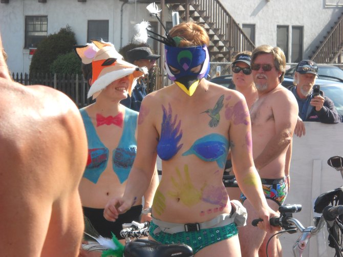 Nothing like a little Naked Bike Ride to make some kind of statement about oil!