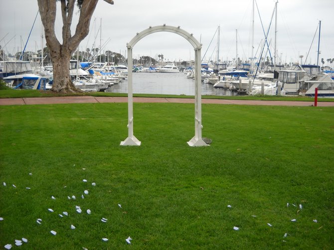 Wanted: Bride and Groom! For Marina Village lawn party.