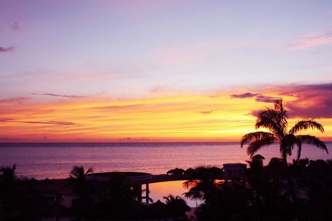 Sunrise from our balcony in Jamaica.  