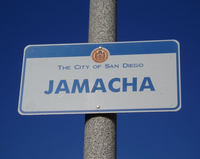 A sign for the community of Jamacha.
